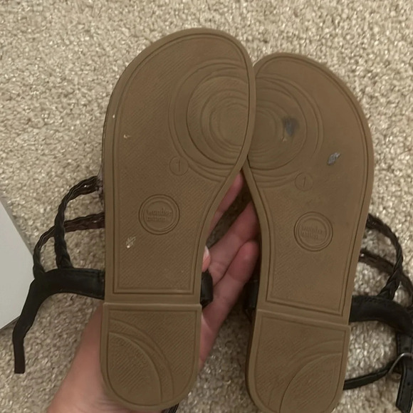 Girls Black Sandals Wonder Nation Size 1 - Picture 3 of 3